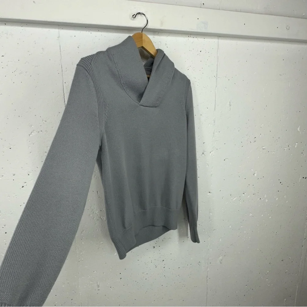 Banana Republic Men’s Size Large Gray Merino Wool Blend Shawl Collar Sweater